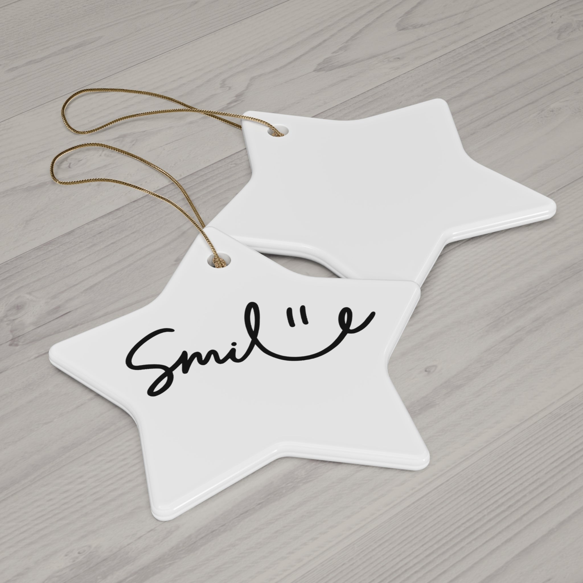Smile Ceramic Ornament - 4 Fun Shapes for Holiday Decor
