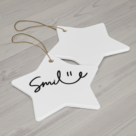 Smile Ceramic Ornament - 4 Fun Shapes for Holiday Decor
