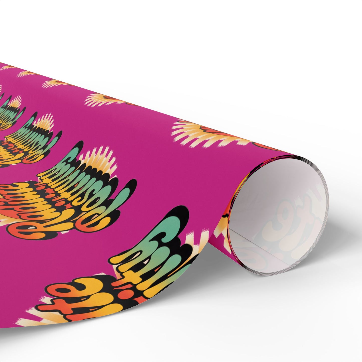 Pink Radiate Positivity Wrapping Paper for Celebrations