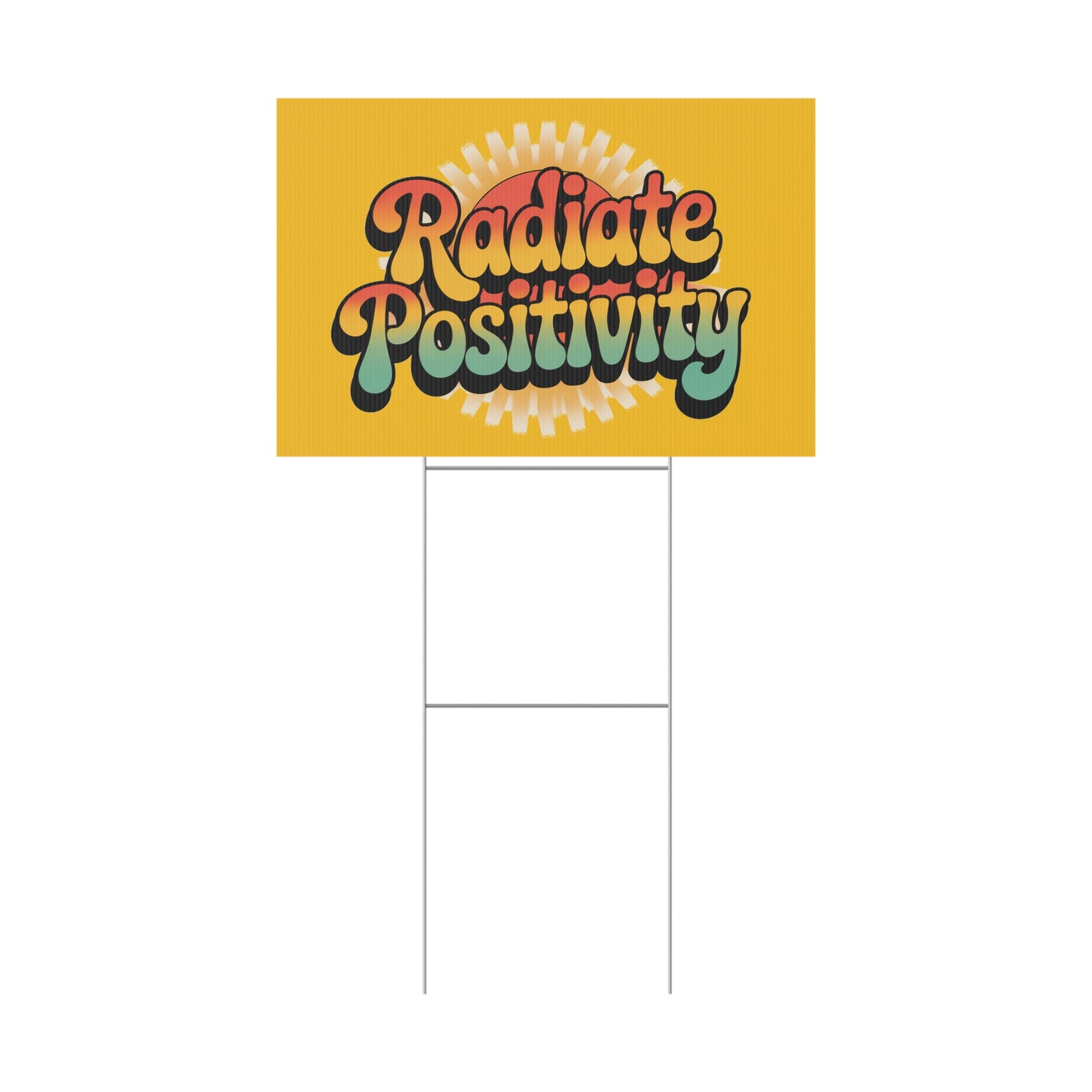 Yellow Radiate Positivity Yard Sign