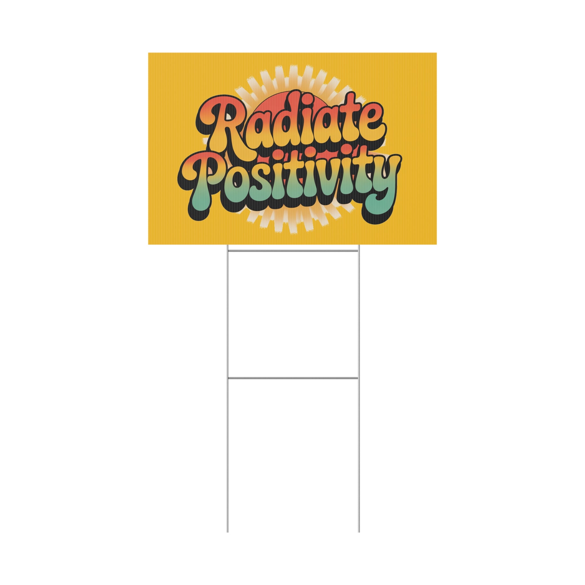 Yellow Radiate Positivity Yard Sign