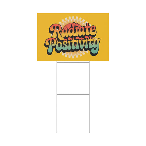 Yellow Radiate Positivity Yard Sign