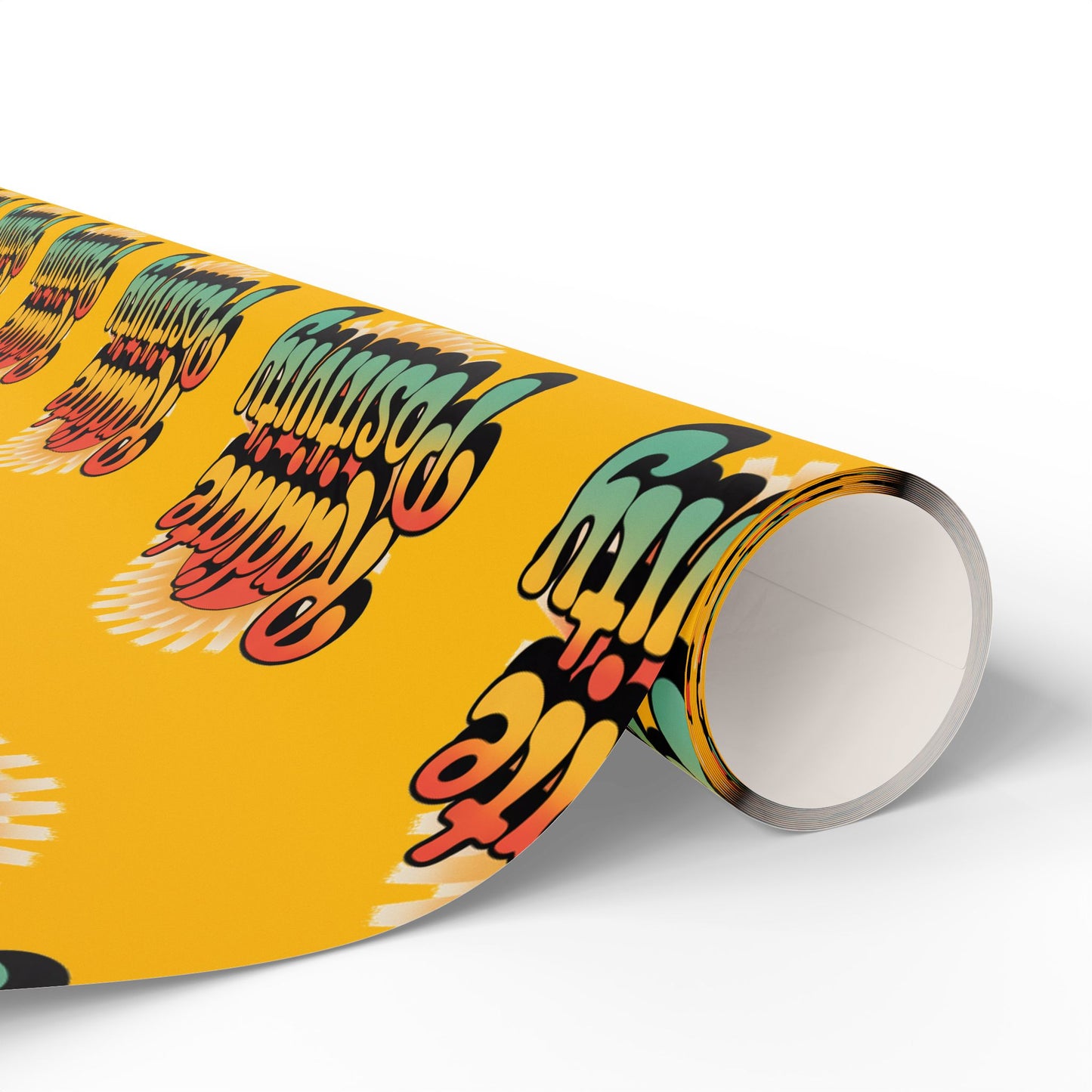 Yellow Radiate Positivity Wrapping Paper for Celebrations