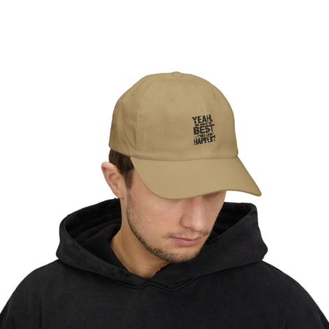 Yeah but Whats The Best That Could Happen?" Embroidered White Baseball Hat