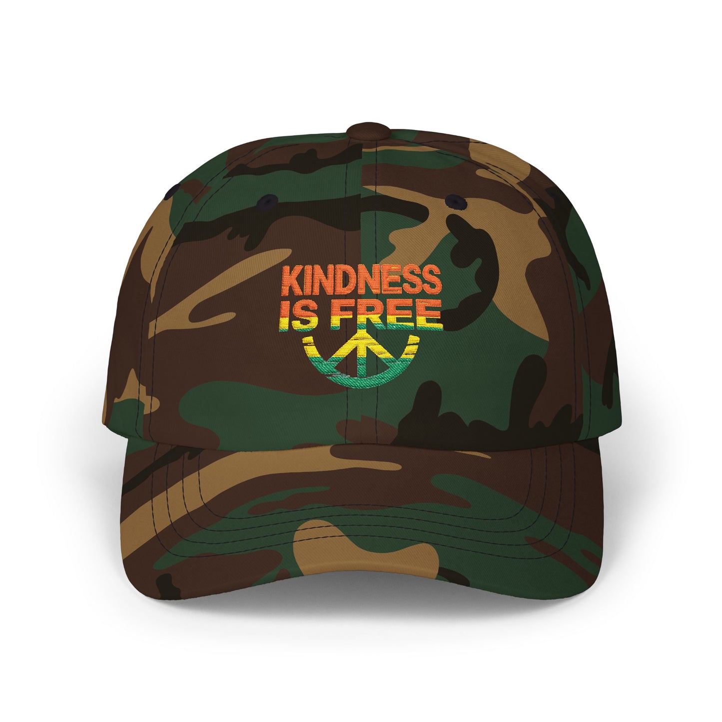 "Kindness Is Free" Peace Sign Embroidered Hat