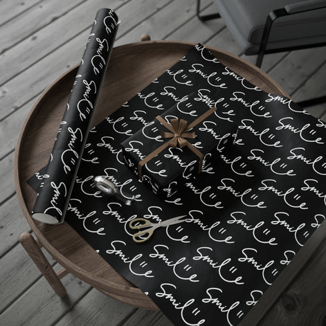 Black/White Smile Stylish Gift Wrapping Paper for Any Occasion