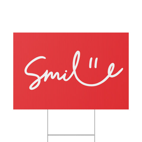 Red Smile Yard Sign