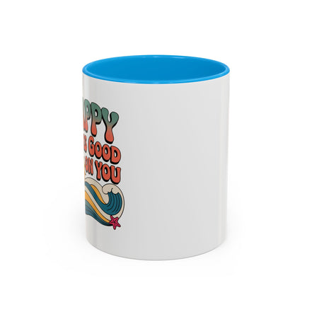 Retro 'Happy Looks Good on You' Colorful Ceramic Mug (11oz & 15oz)