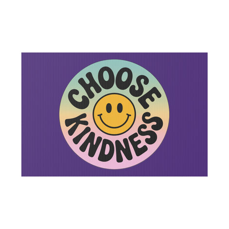 Purple Joyful Choose Kindness Plastic Yard Sign