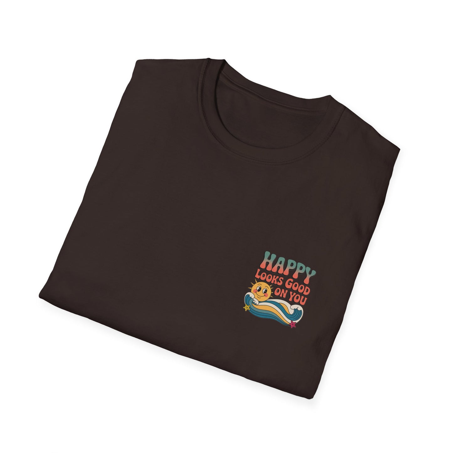 Happy Looks Good On You T-Shirt — Retro Sun Positive Graphic Tee