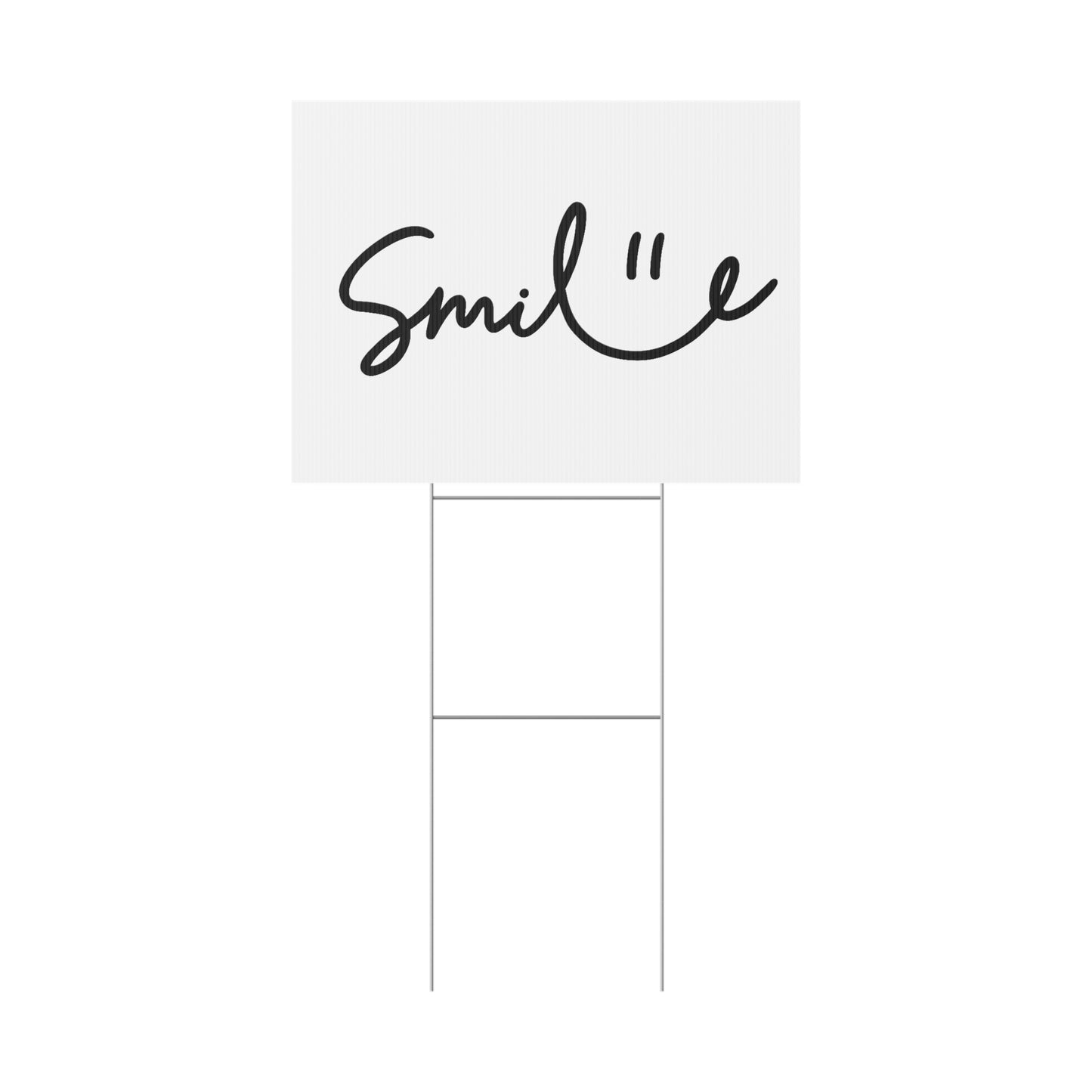 White/Black Smile Yard Sign
