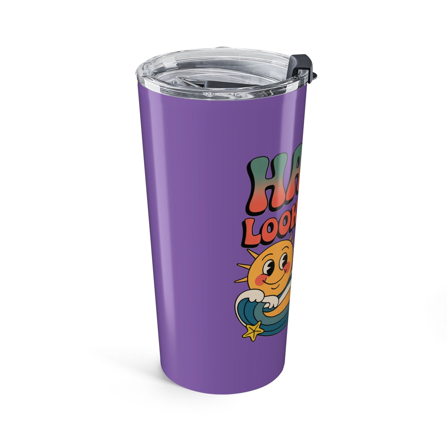 20oz Tumbler — "Happy Looks Good on You" Retro Smile Travel Cup