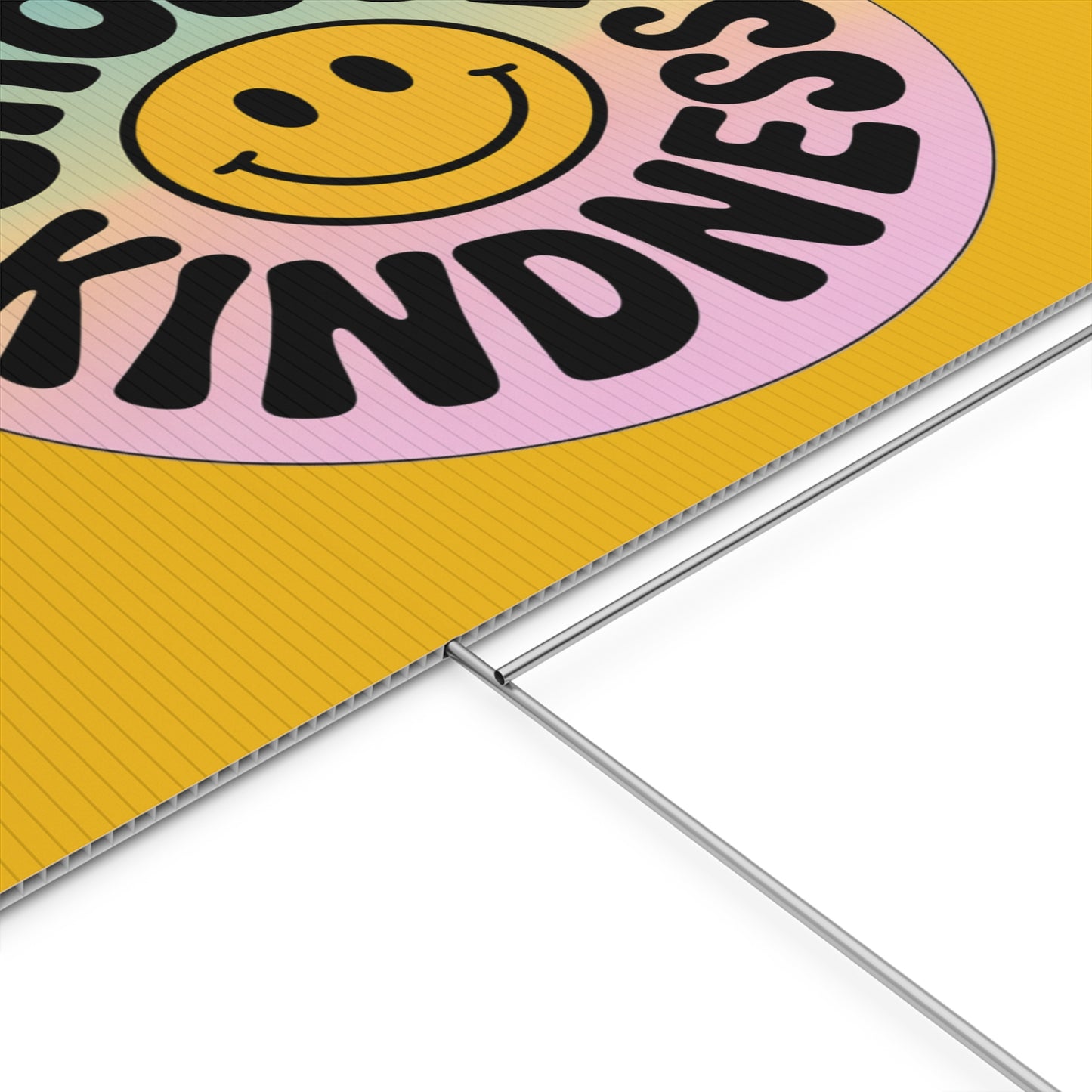 Yellow Joyful Choose Kindness Plastic Yard Sign
