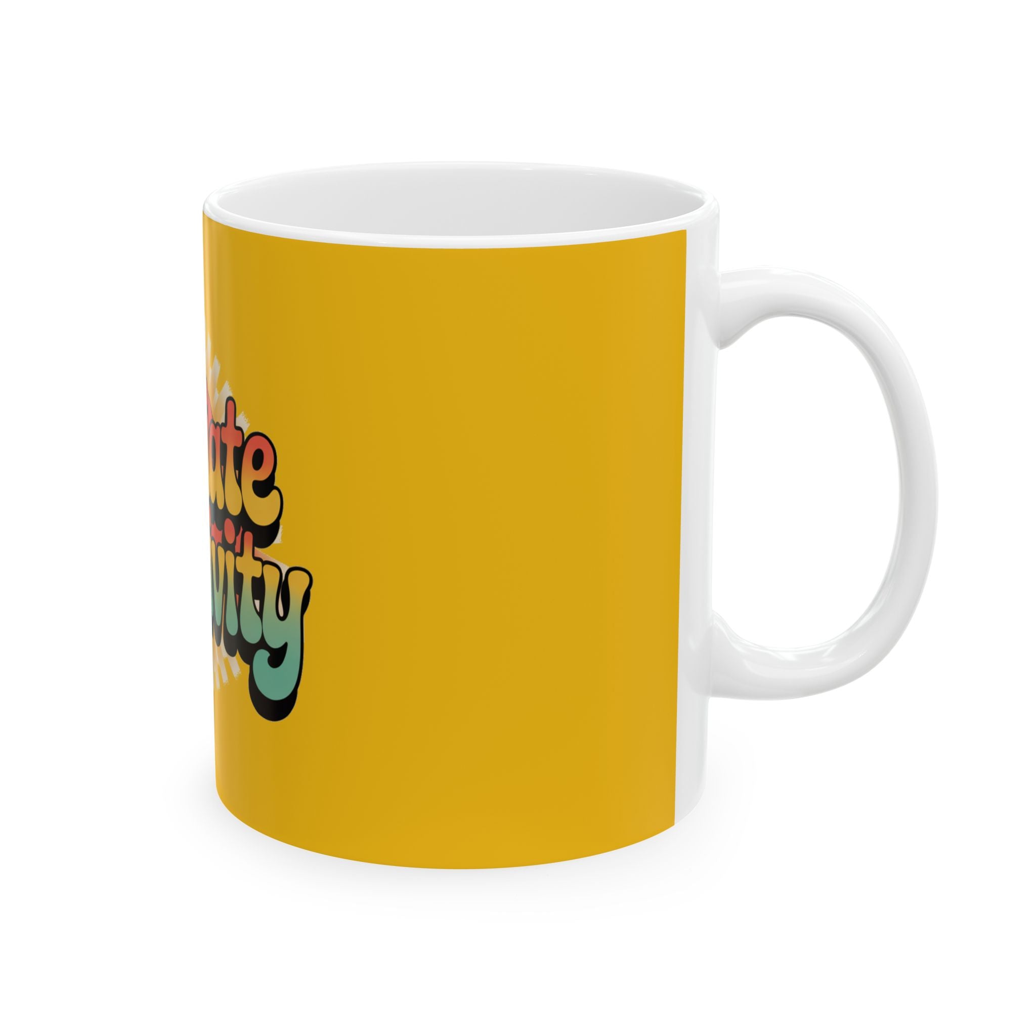 Yellow Radiate Positivity Ceramic Coffee Mug,  11oz & 15oz