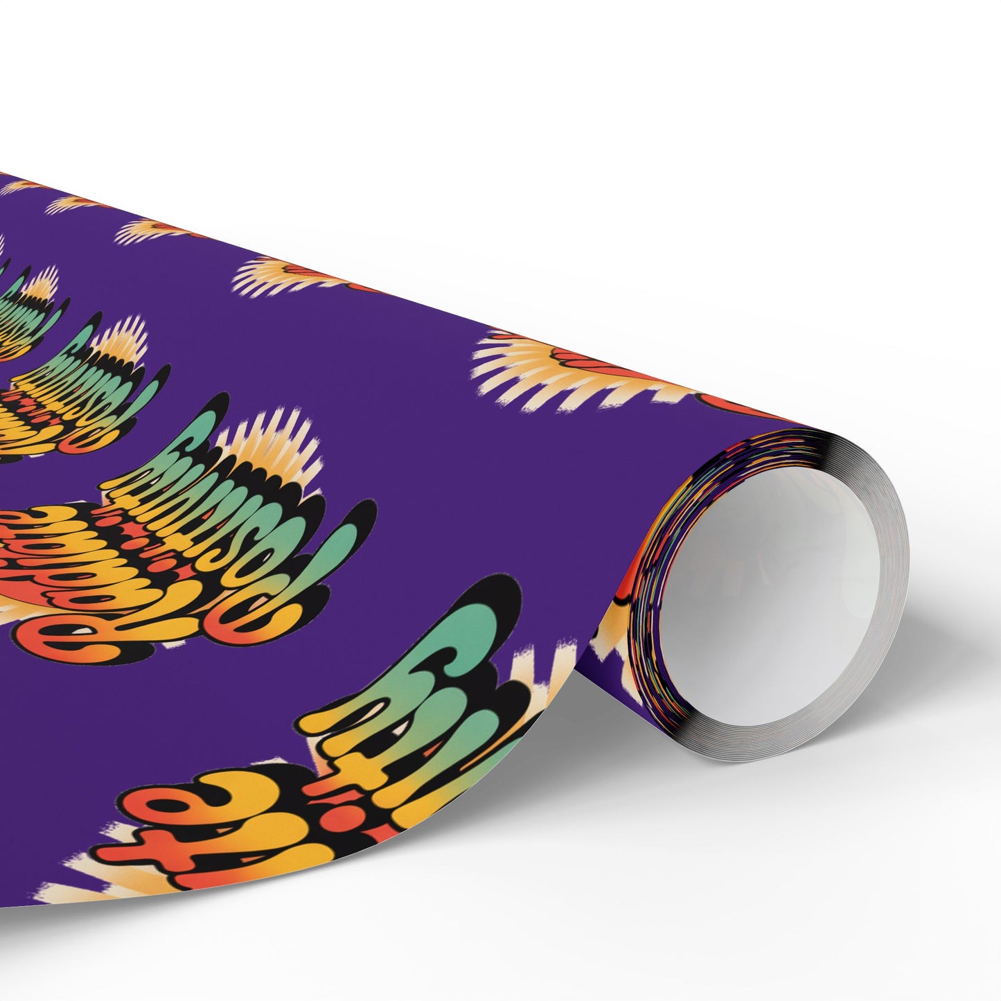 Purple Radiate Positivity Wrapping Paper for Celebrations