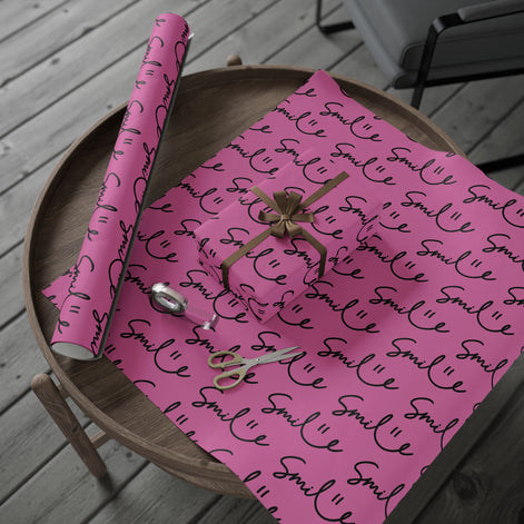 Light Pink/Black Smile Stylish Gift Wrapping Paper for Any Occasion