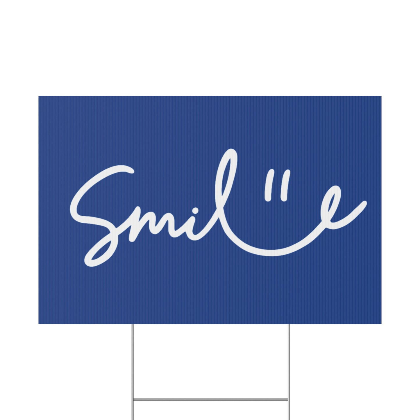 Dark Blue Smile Yard Sign