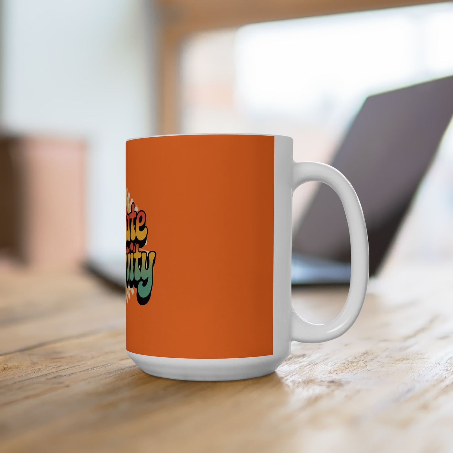 Orange Radiate Positivity Ceramic Coffee Mug,  11oz & 15oz