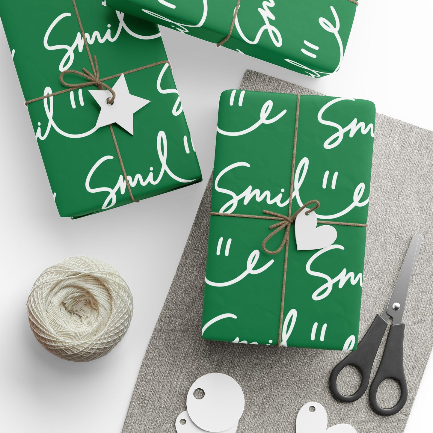 Green Smile Stylish Gift Wrapping Paper for Any Occasion