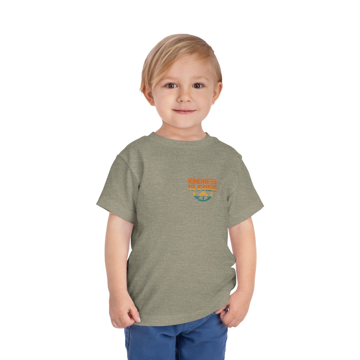 Toddler Short Sleeve Tee - Kindness Is Free Peace Design