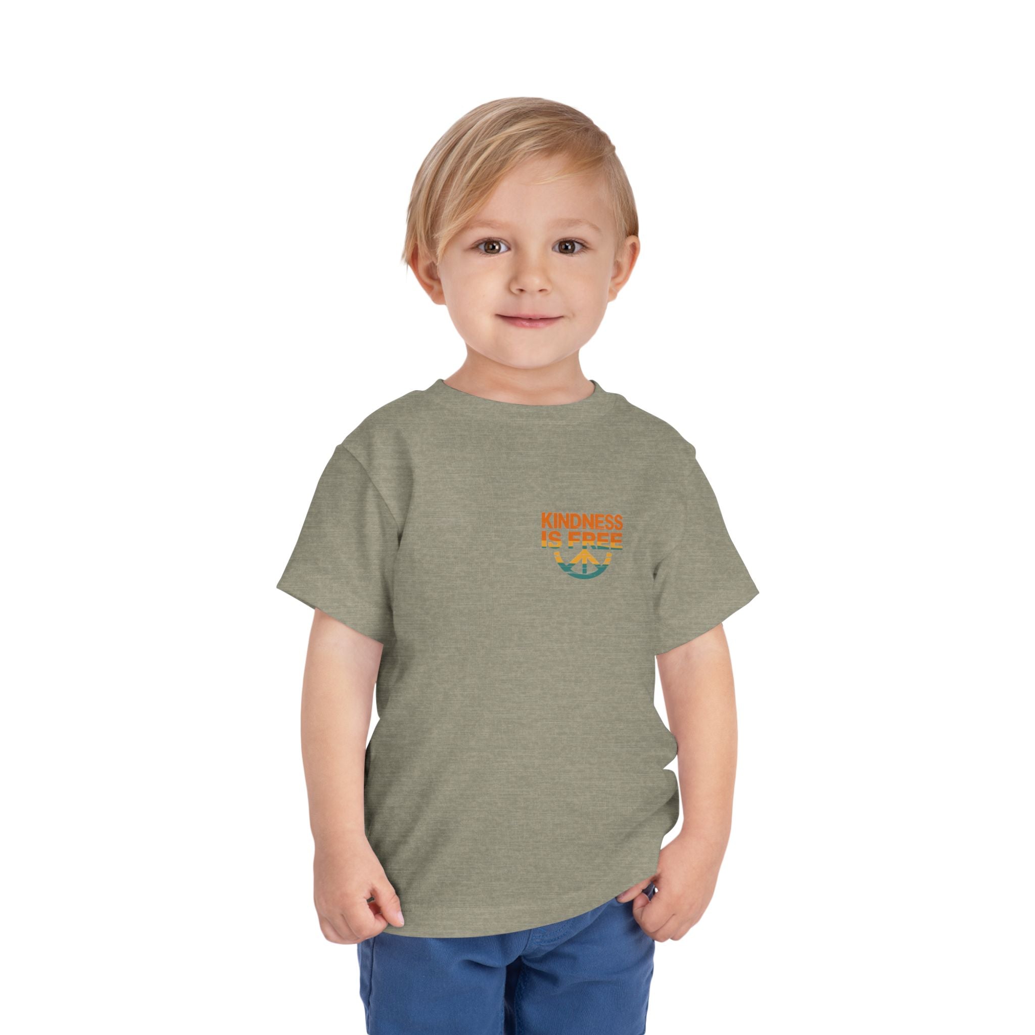 Toddler Short Sleeve Tee - Kindness Is Free Peace Design