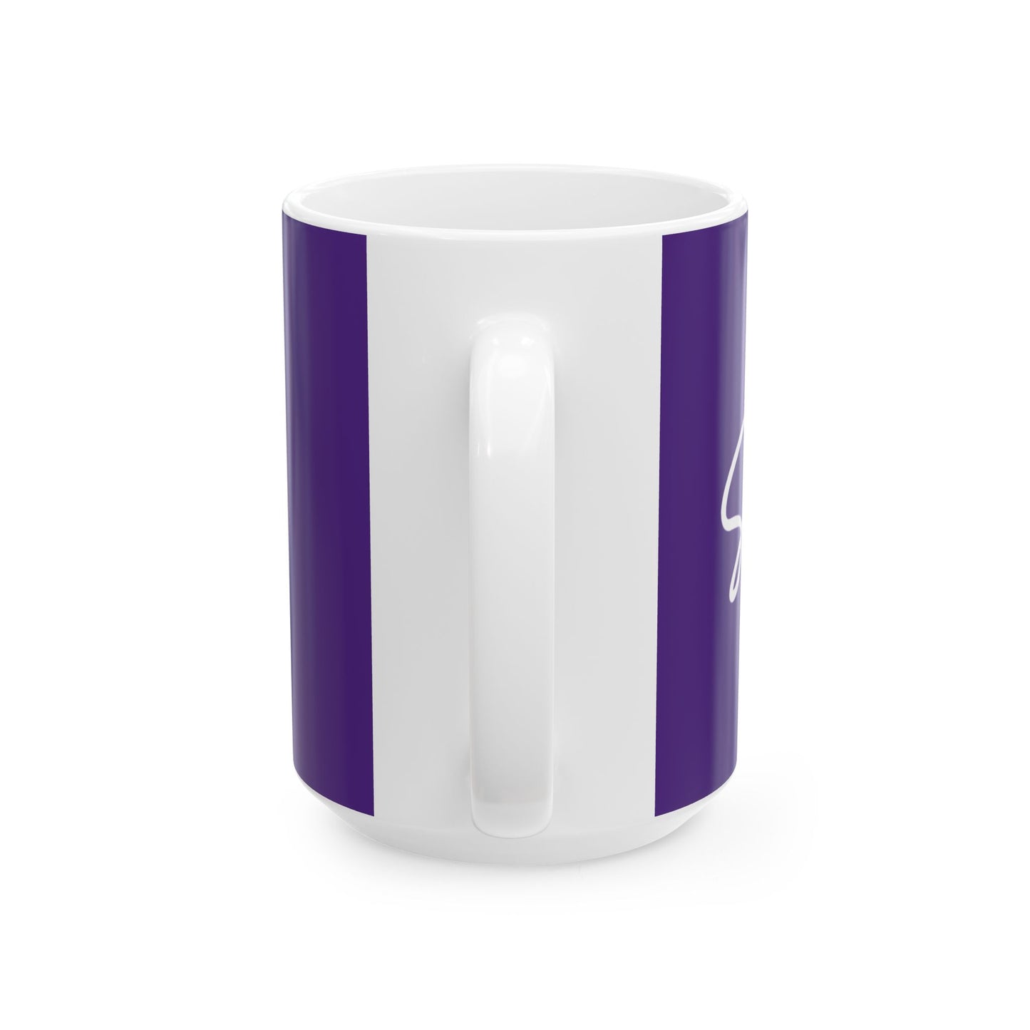 Purple/White Smile Ceramic Coffee Mug - 11oz & 15oz