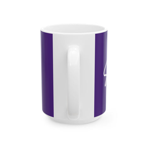 Purple/White Smile Ceramic Coffee Mug - 11oz & 15oz