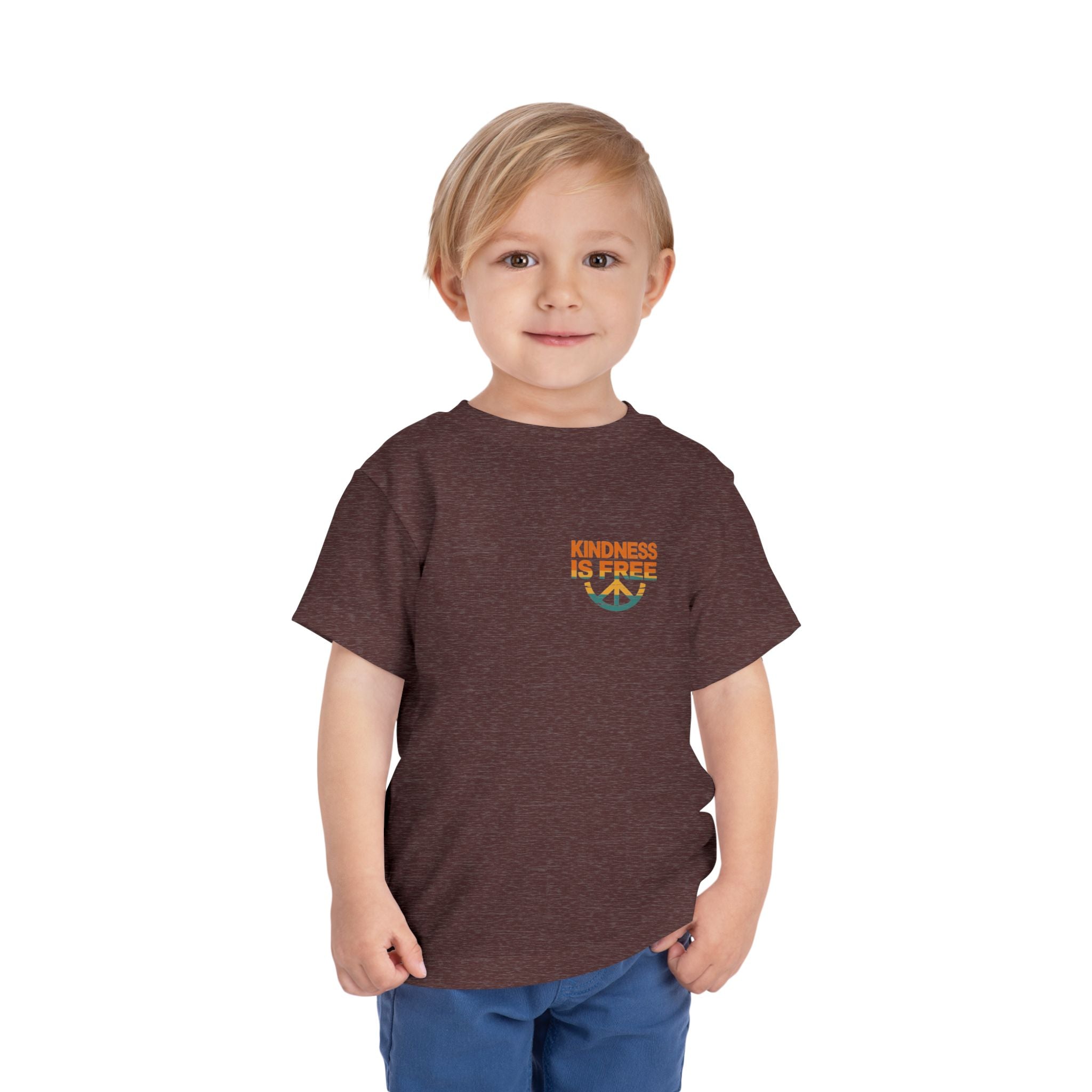 Toddler Short Sleeve Tee - Kindness Is Free Peace Design