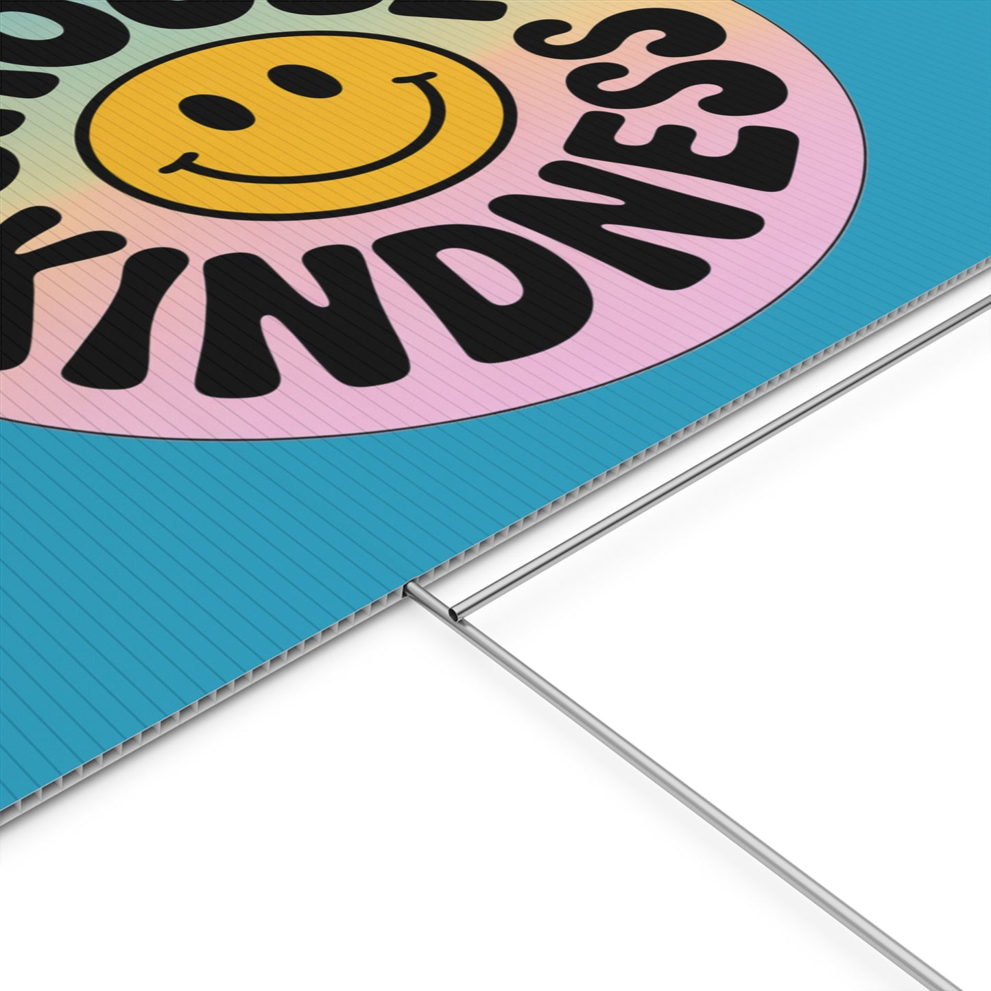 Turquoise Joyful Choose Kindness Plastic Yard Sign