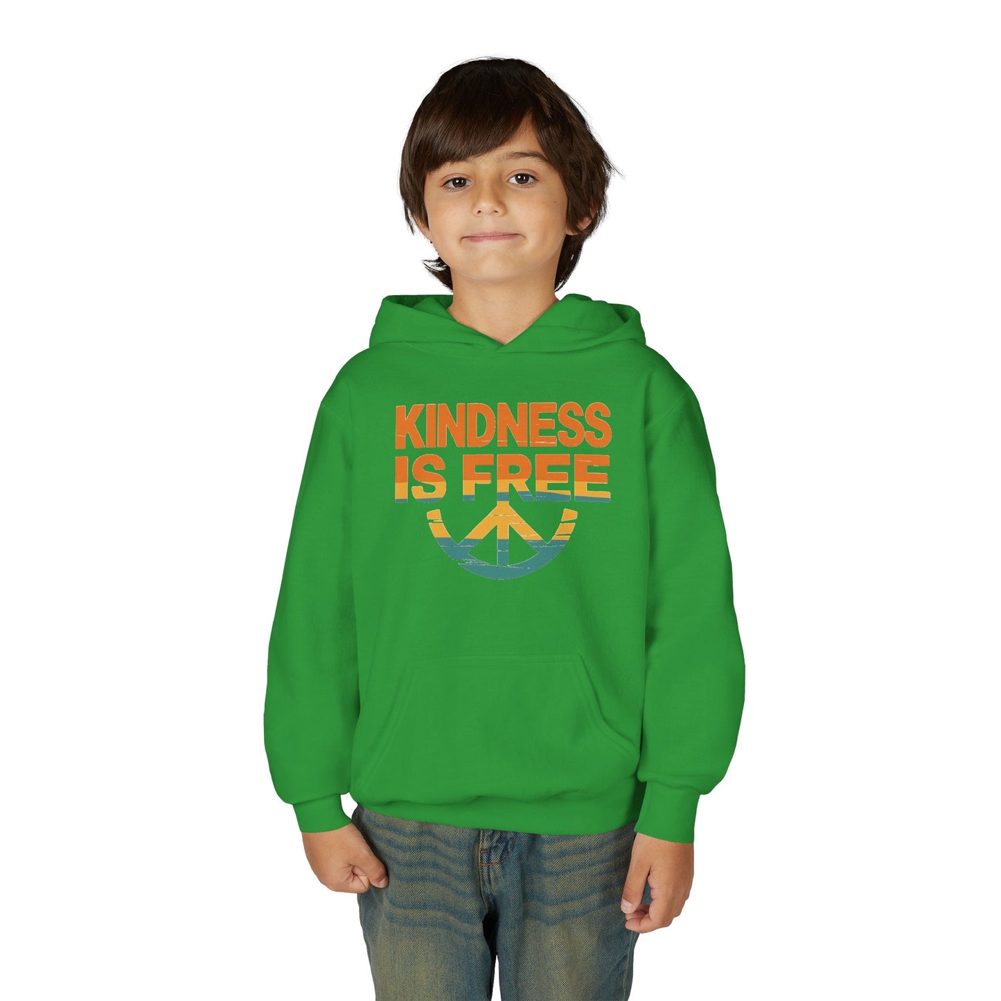 Kindness Is Free Youth Hoodie - Inspirational Heavy Blend Sweatshirt