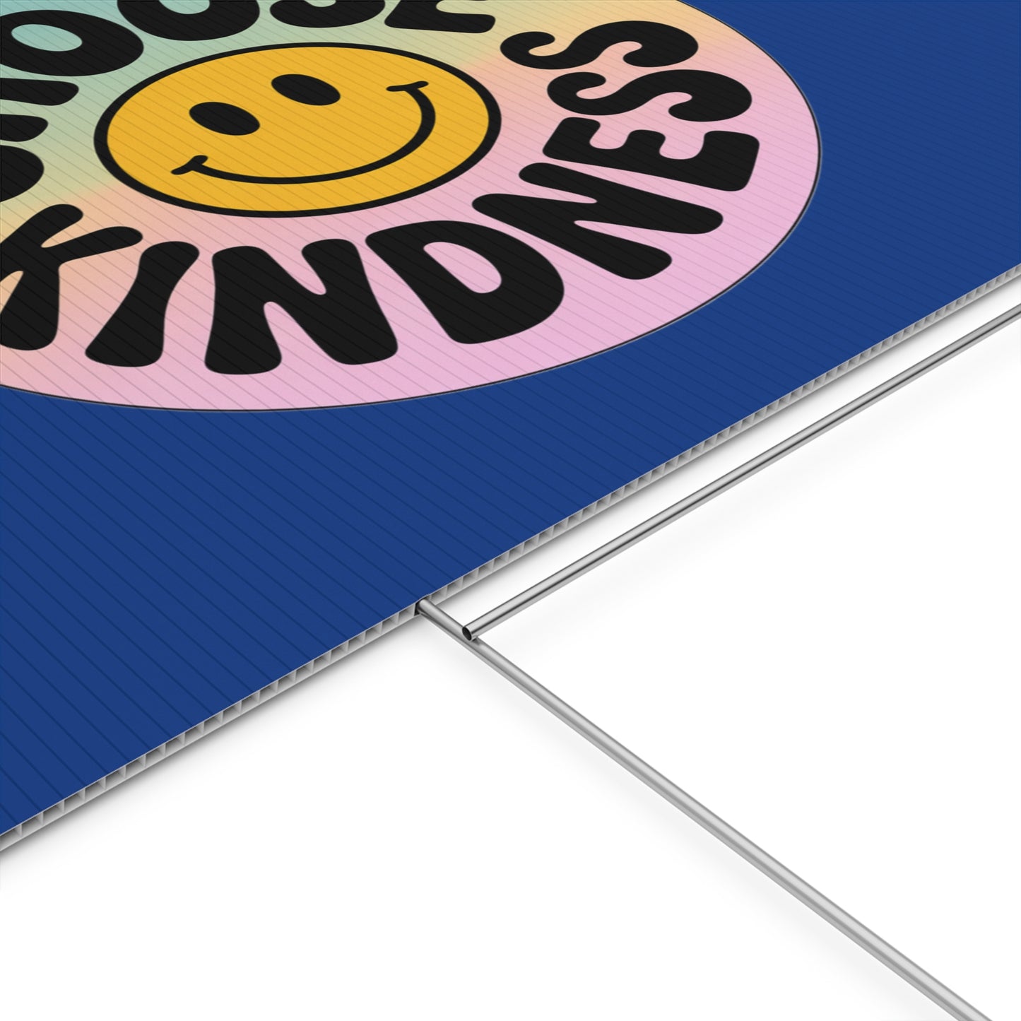 Dark Blue Joyful Choose Kindness Plastic Yard Sign