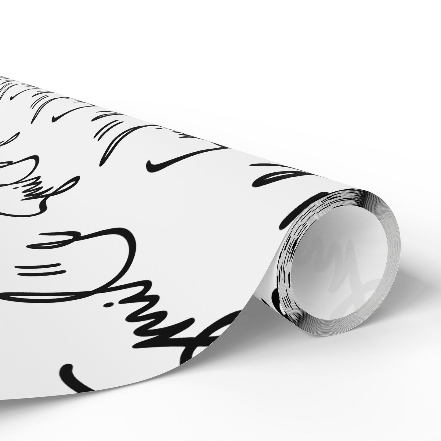White/Black Smile Stylish Gift Wrapping Paper for Any Occasion