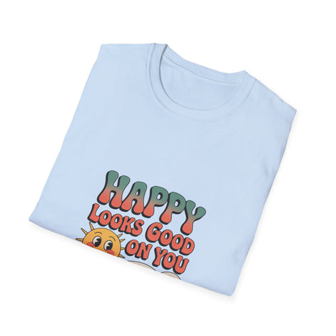 Happy Looks Good On You T-Shirt — Retro Sun Positive Graphic Tee