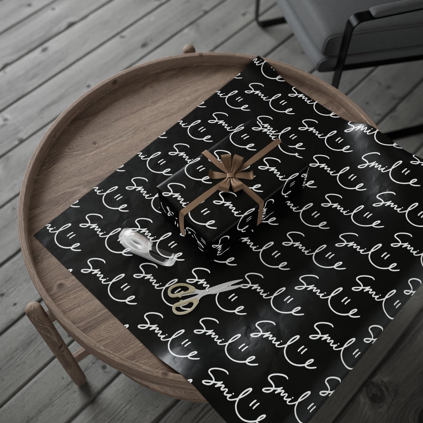 Black/White Smile Stylish Gift Wrapping Paper for Any Occasion