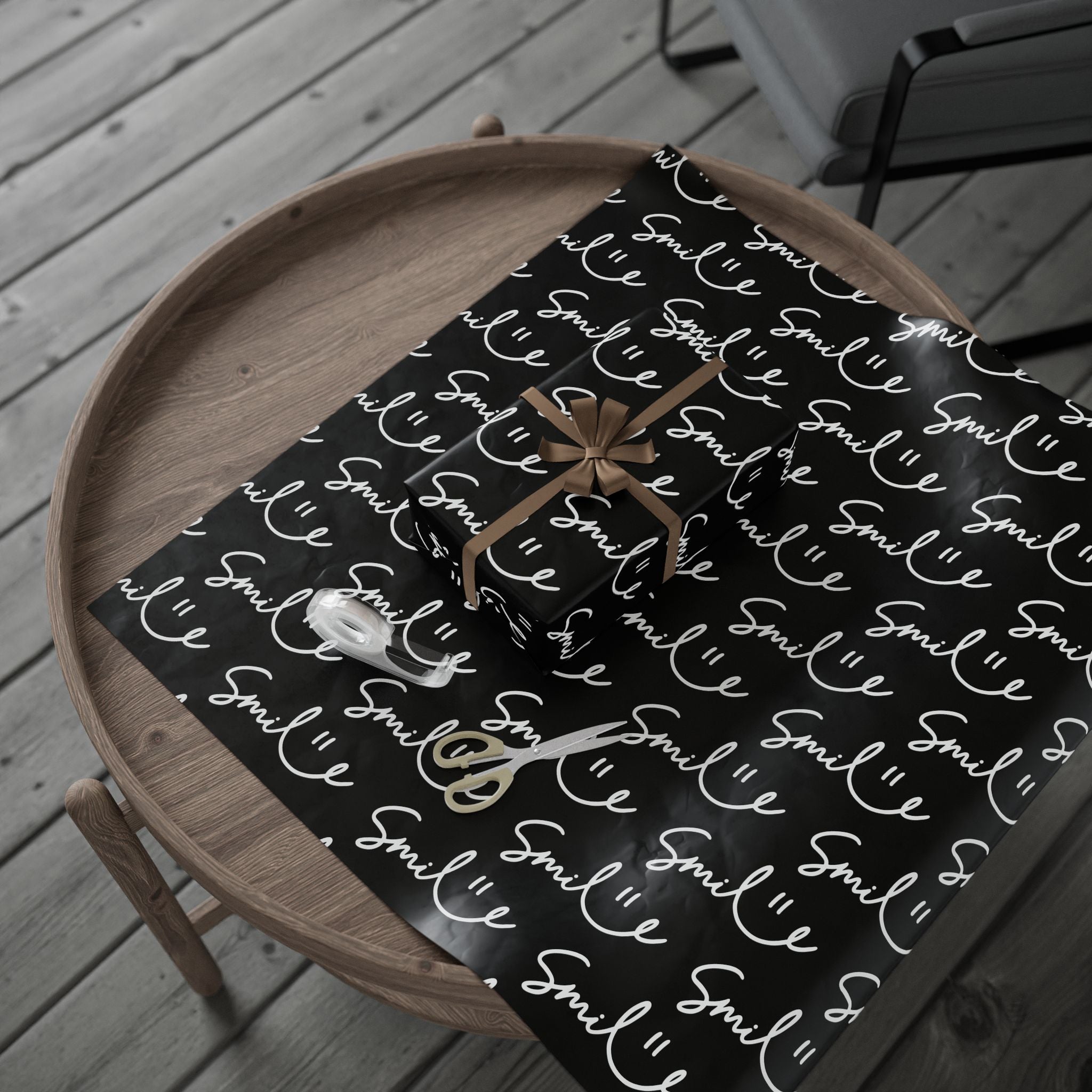 Black/White Smile Stylish Gift Wrapping Paper for Any Occasion