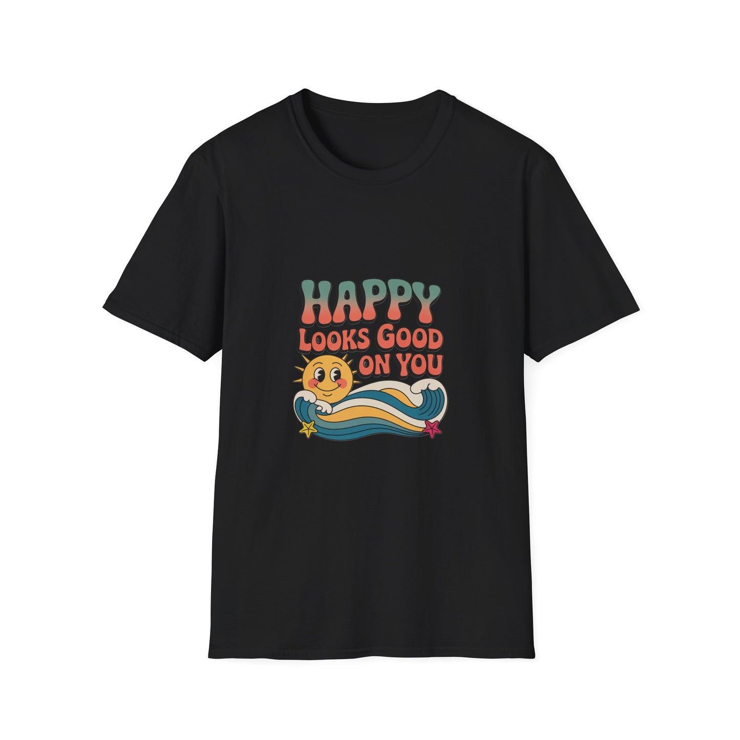 Happy Looks Good On You T-Shirt — Retro Sun Positive Graphic Tee