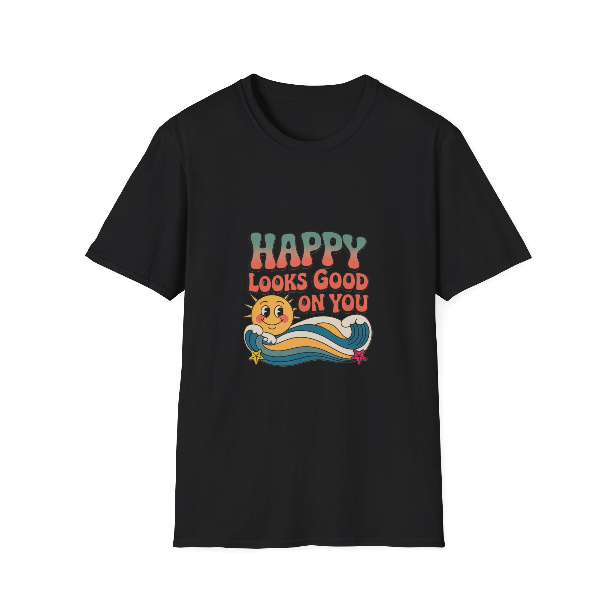 Happy Looks Good On You T-Shirt — Retro Sun Positive Graphic Tee