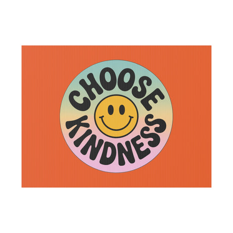 Orange Joyful Choose Kindness Plastic Yard Sign