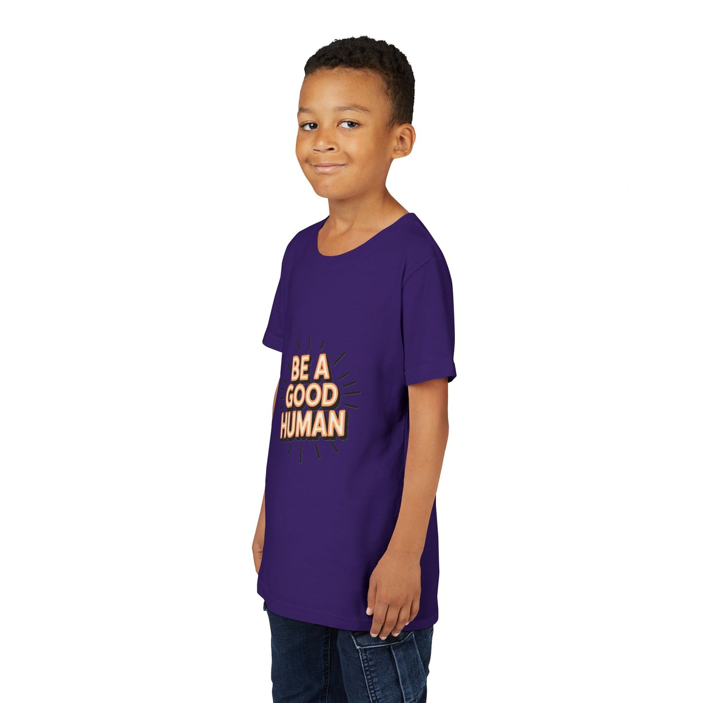 Youth Tee — "Be A Good Human" Positive Message Kids T-Shirt