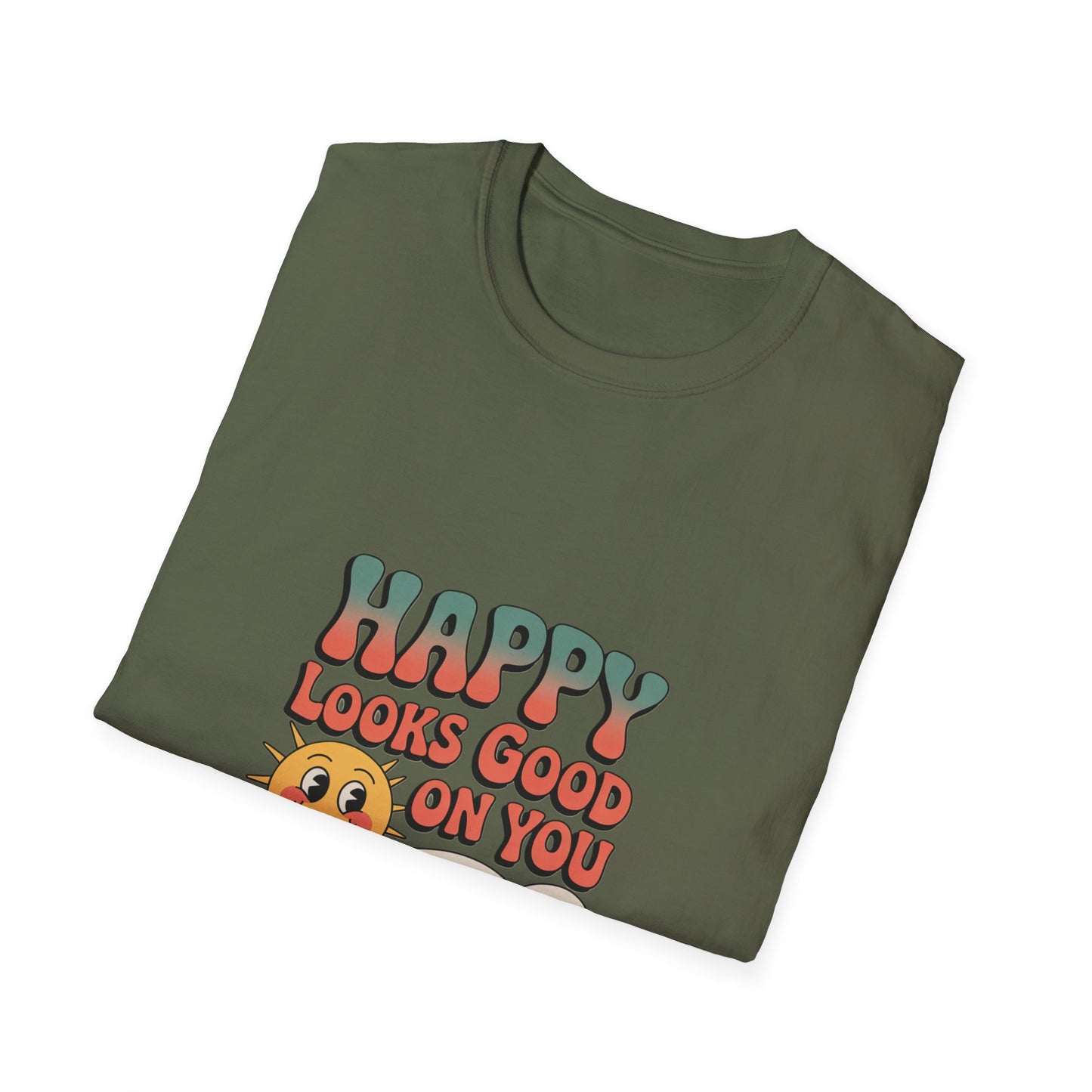 Happy Looks Good On You T-Shirt — Retro Sun Positive Graphic Tee