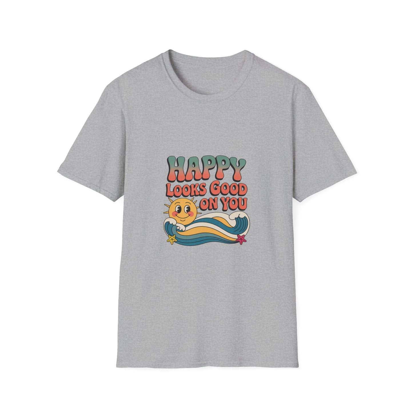 Happy Looks Good On You T-Shirt — Retro Sun Positive Graphic Tee