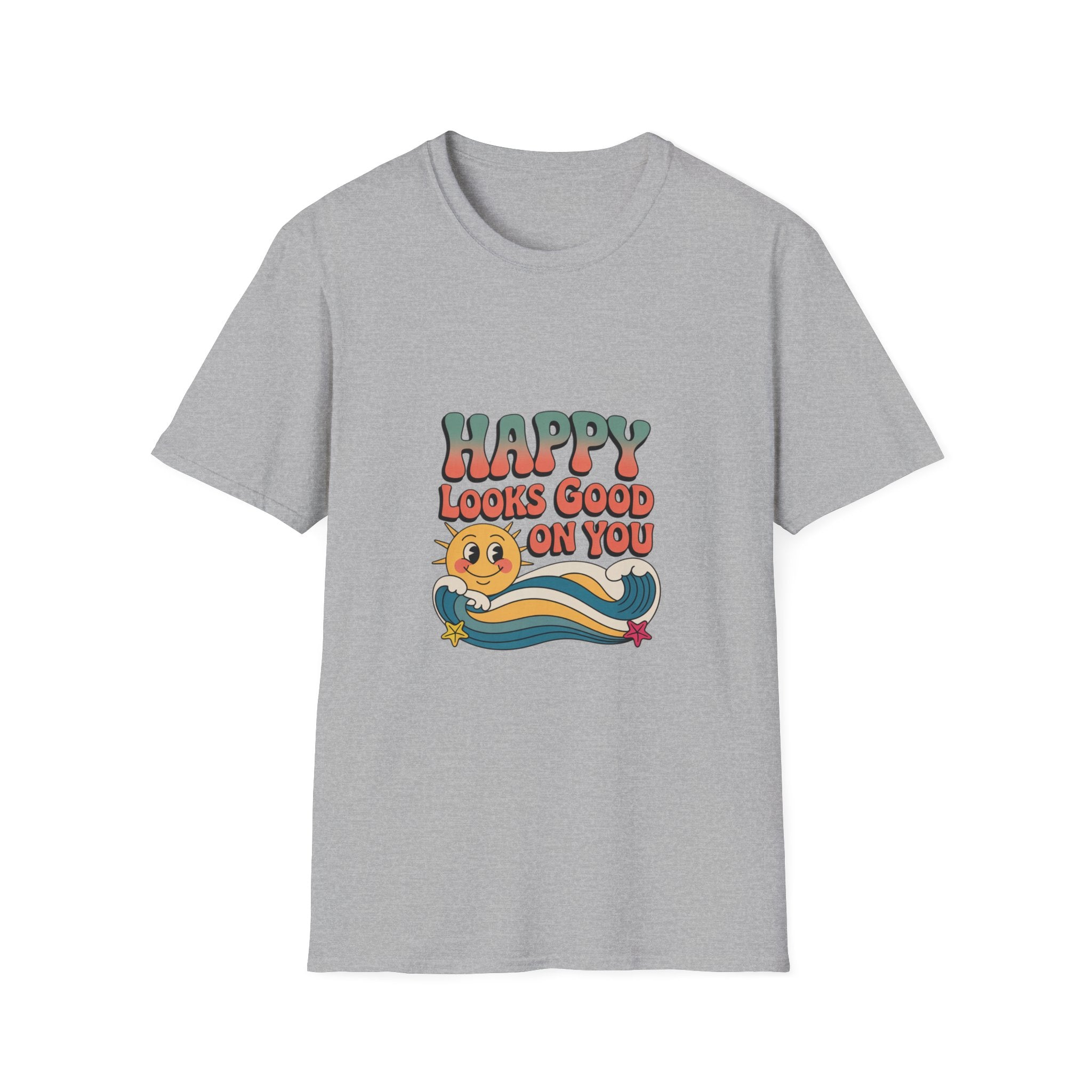 Happy Looks Good On You T-Shirt — Retro Sun Positive Graphic Tee
