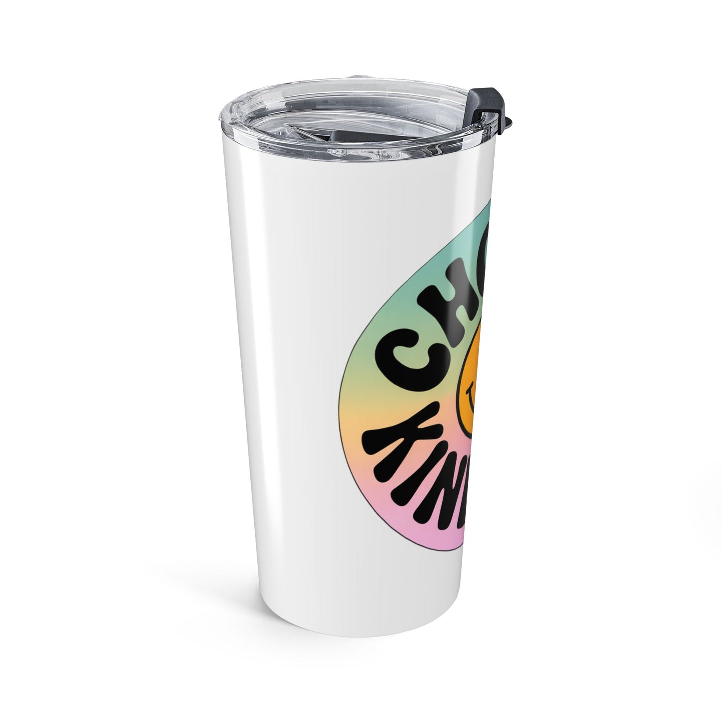 White Choose Kindness Tumblers – 20oz Travel Mugs for Positive Vibes