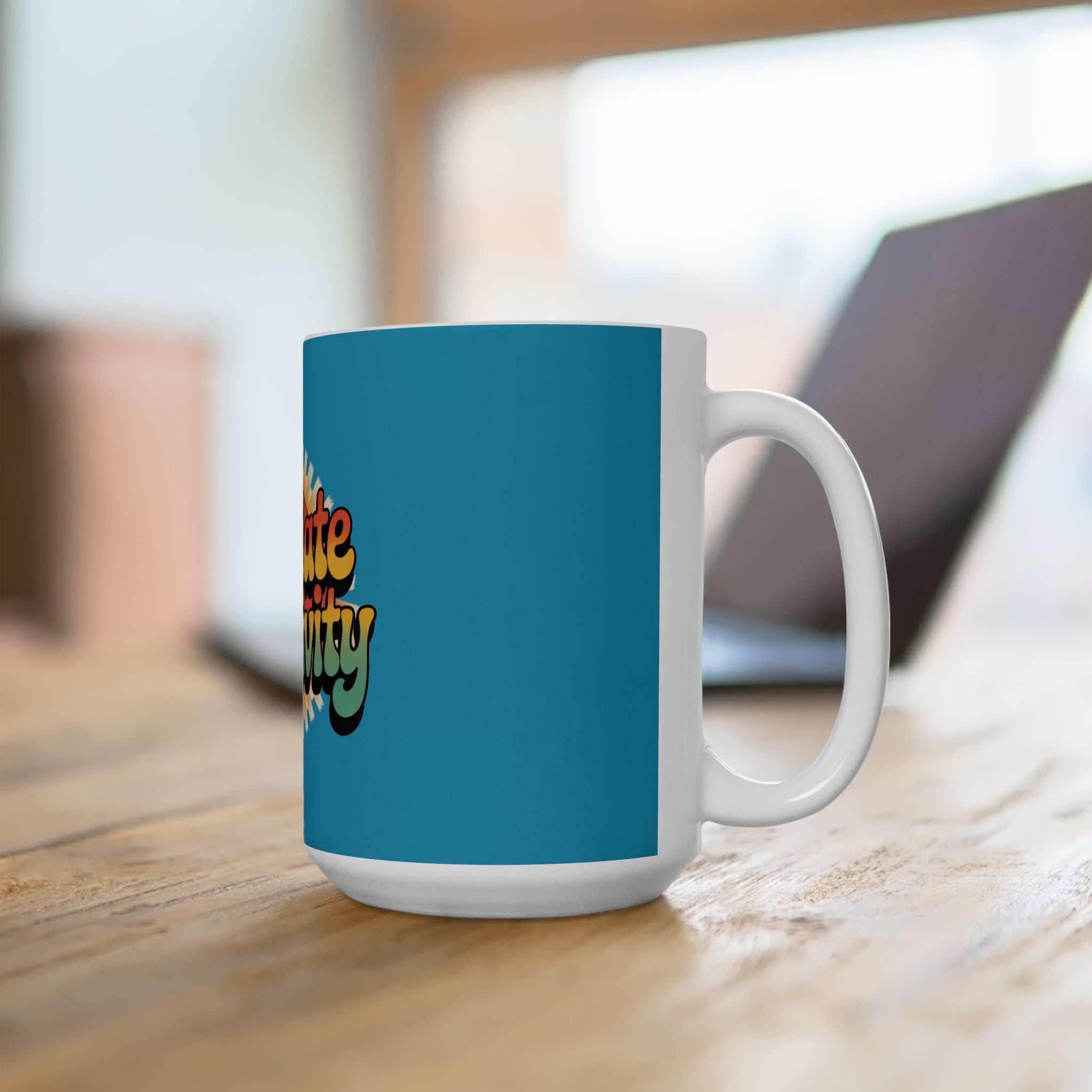 Turquoise Radiate Positivity Ceramic Coffee Mug,  11oz & 15oz