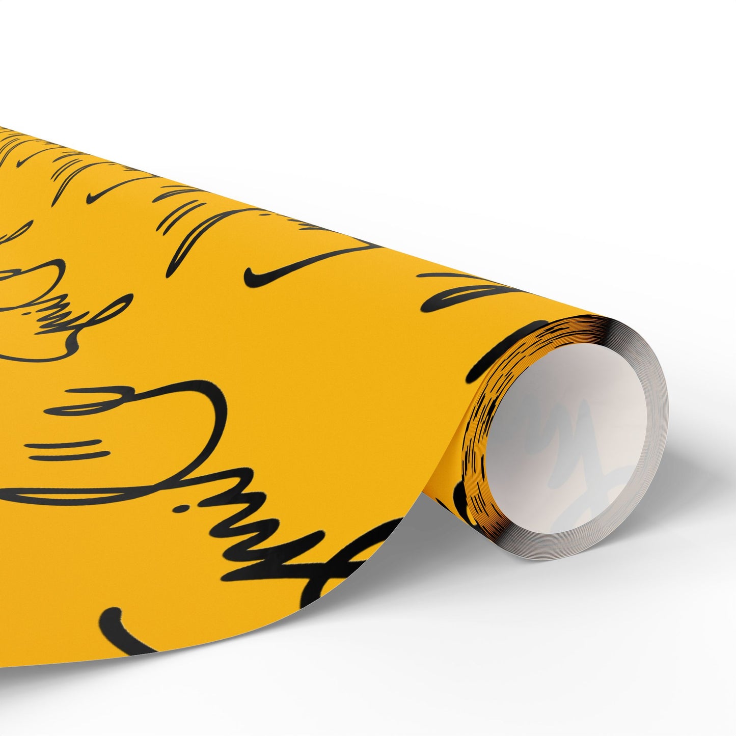 Yellow/Black Smile Stylish Gift Wrapping Paper for Any Occasion