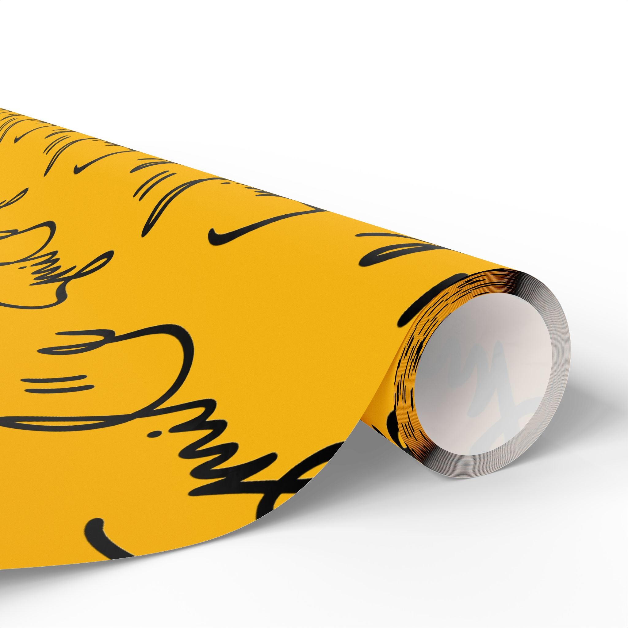 Yellow/Black Smile Stylish Gift Wrapping Paper for Any Occasion