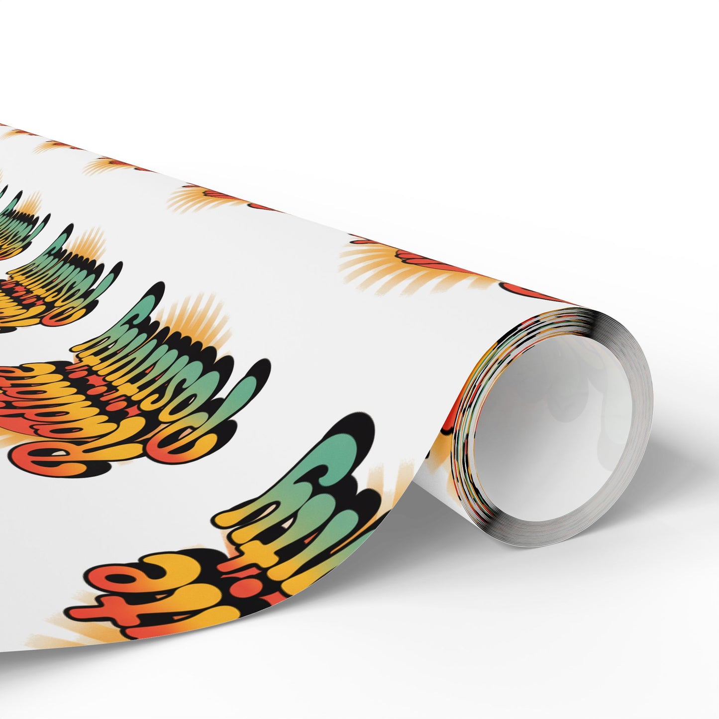 White Radiate Positivity Wrapping Paper for Celebrations