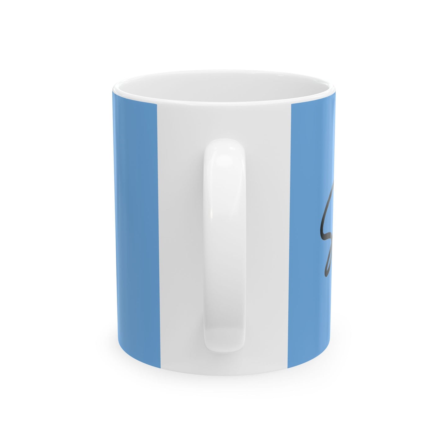 Light Blue/Black Smile Ceramic Coffee Mug - 11oz & 15oz