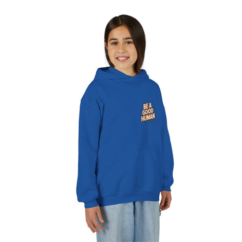 Youth Hoodie — "Be A Good Human" Positive Message Pullover