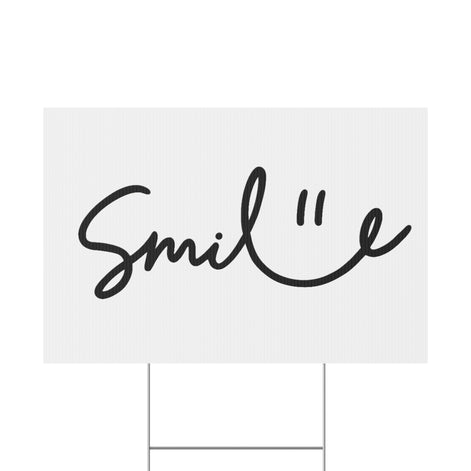 White/Black Smile Yard Sign